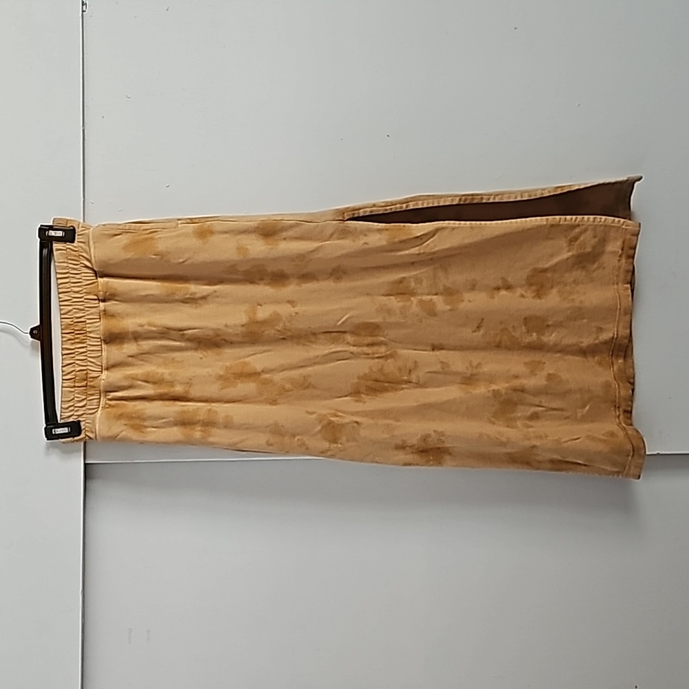 NWOT bohemian mama golden yellow 100% cotton tie dye maxi skirt